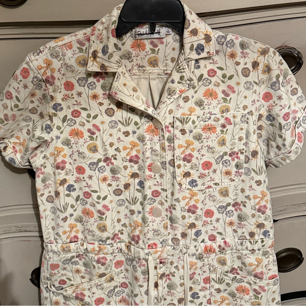 Rachel Antonoff Matthew Pressed Flowers Button Up Jumpsuit L - Picture 9 of 15